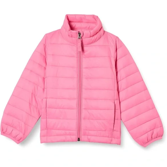 Amazon Essentials Girls Lightweight Water-Resistant Mock Puffer Jacket Small - Picture 1 of 7